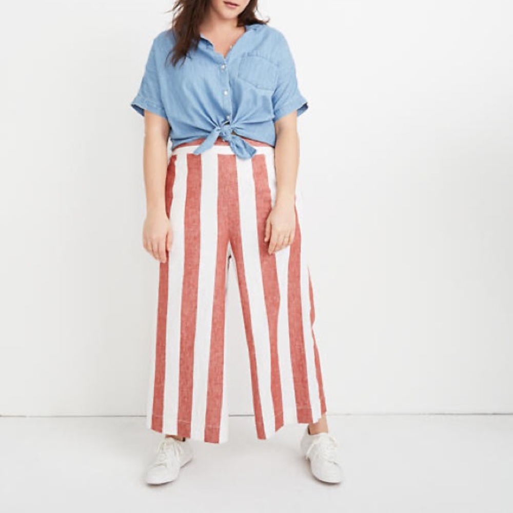 Madewell Huston Pull-On Crop Pants in Bold Stripe